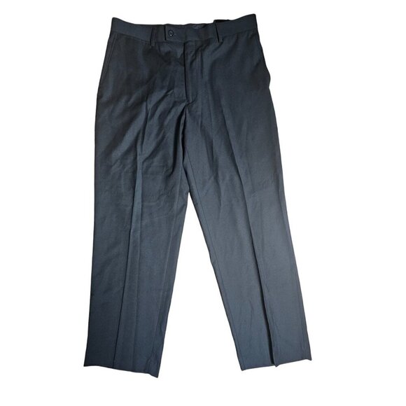 J. Ferrar Modern Fit Flat Front‎ Dress Pants Straight Leg Black Mens 34x30 NWT - Picture 9 of 13
